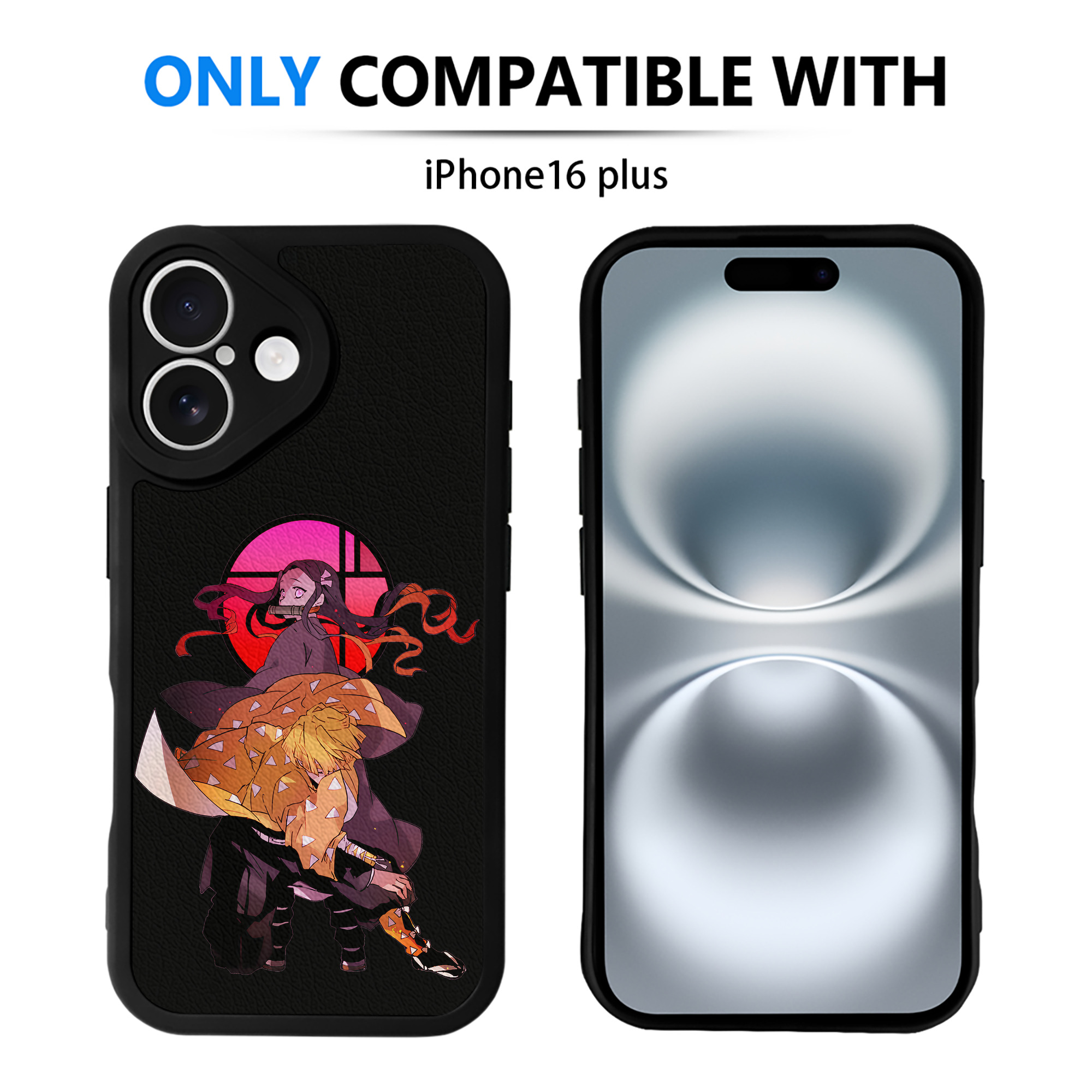 （画像用） 鬼滅の刃（きめつのやいば）我妻 善逸／あがつま ぜんいつ Agatsuma Zenitsu 【iPhone 16シリーズ対応】シリコンスマホケース（レザー調） 材質：シリコン
